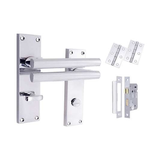 Jura Lever on Backplate Bathroom Pack Polished Chrome