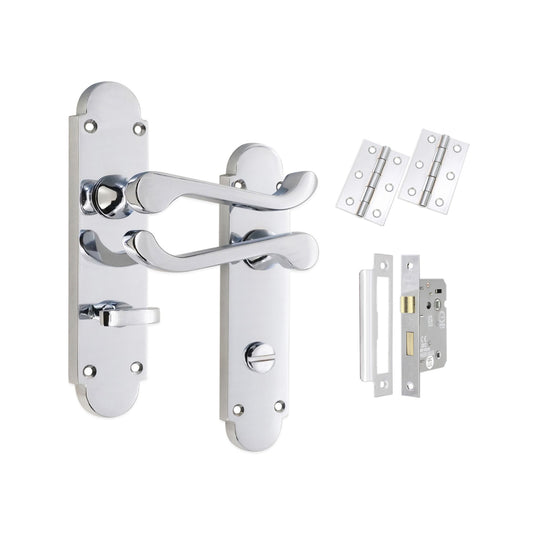 Oakley Lever on Backplate Bathroom Pack Polished Chrome