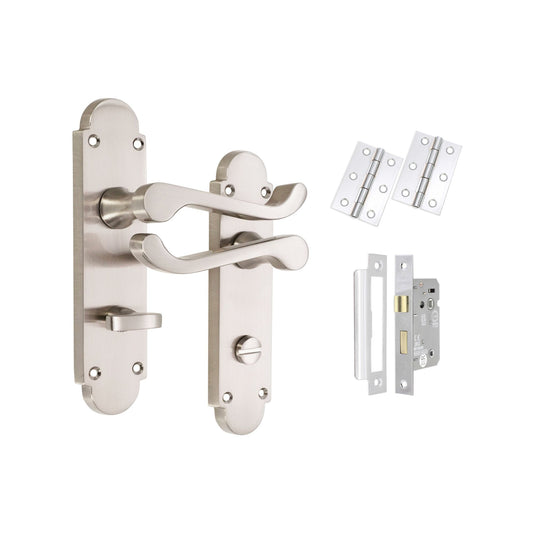 Oakley Lever on Backplate Bathroom Pack Satin Nickel