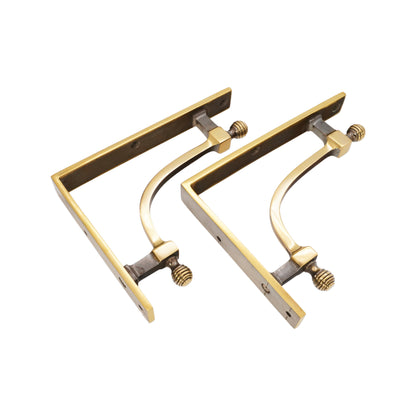 Beehive Medium Shelf Bracket Aged Brass