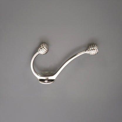 Beehive Twin Coat Hook Polished Nickel