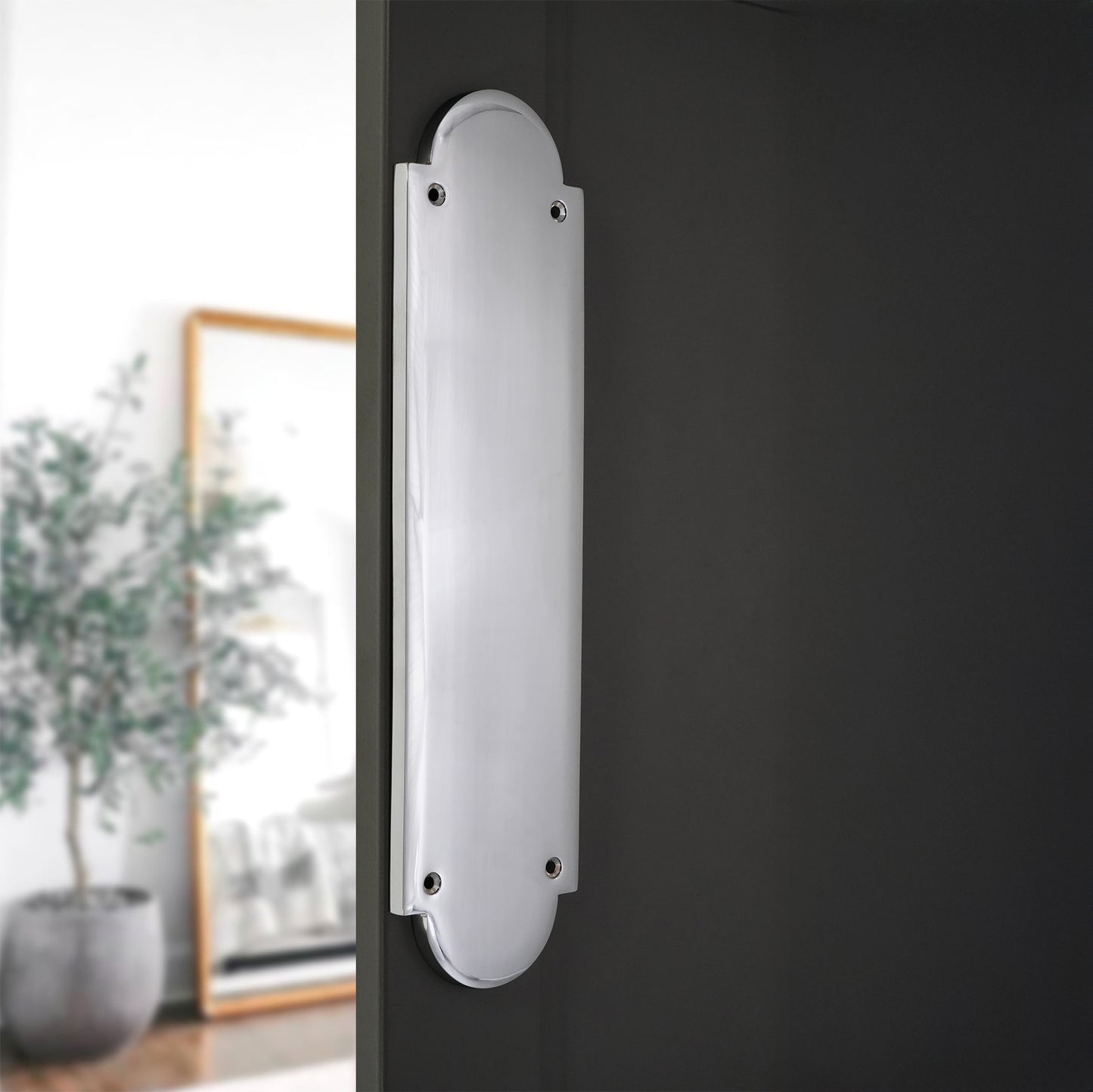 Victorian Door Finger Plate Polished Chrome Home Decor