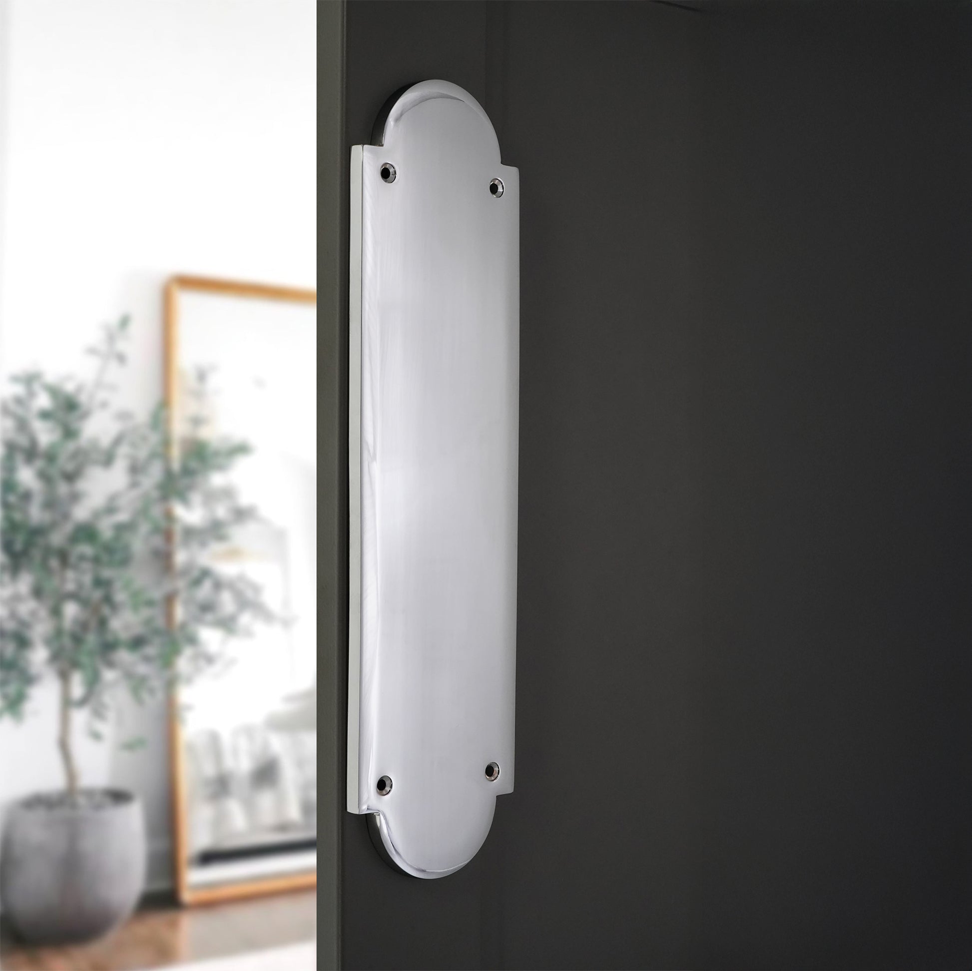 Victorian Door Finger Plate Polished Chrome Home Decor