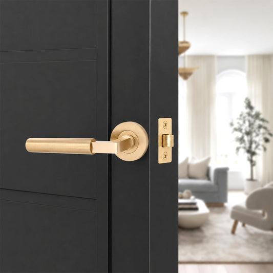 Opal Knurlmond Lever on Rose Satin Brass