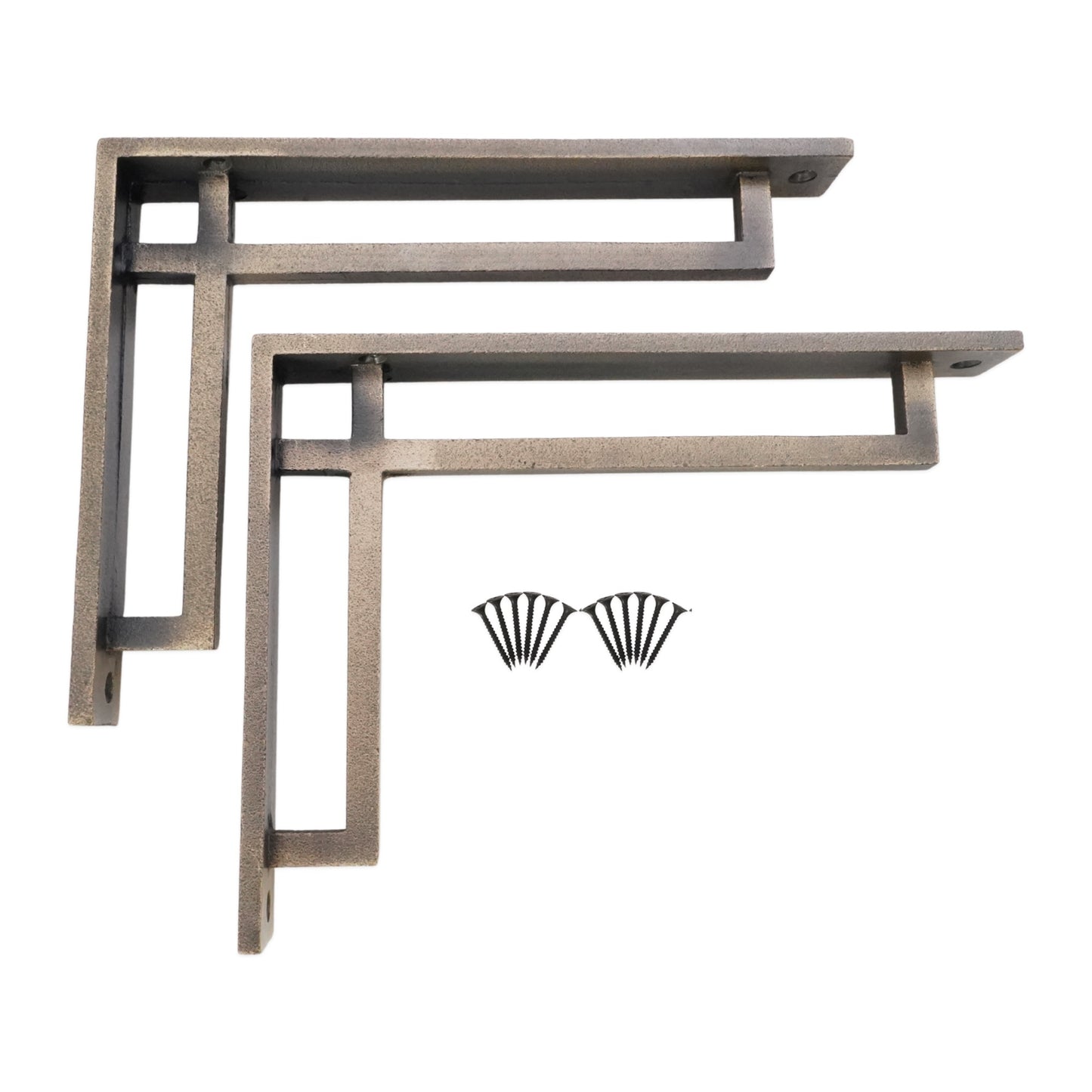 Support d'étagère étroit Art Déco, aspect antique mat 