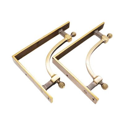 Beehive Large Shelf Bracket Aged Brass