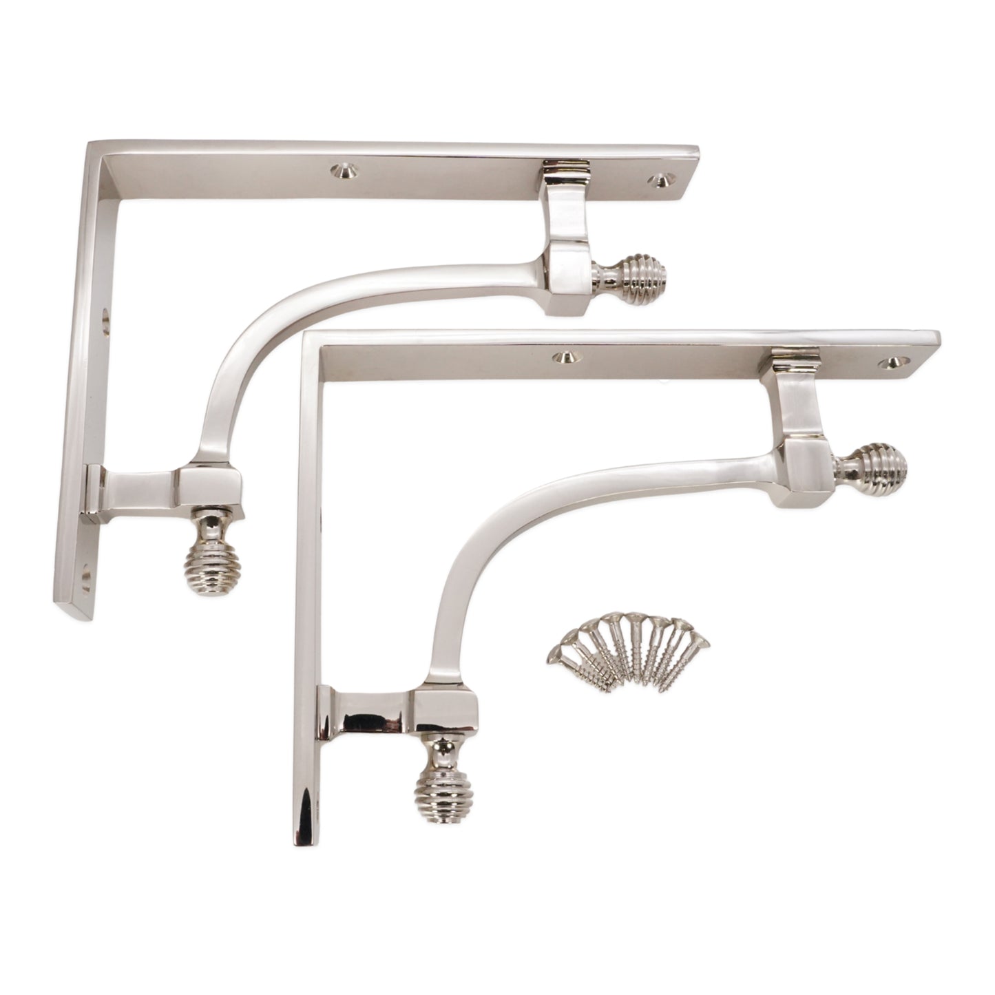Beehive Medium Shelf Bracket Polished Nickel