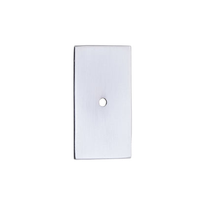 Rectangle Backplate for Cupboard Knobs Satin Chrome