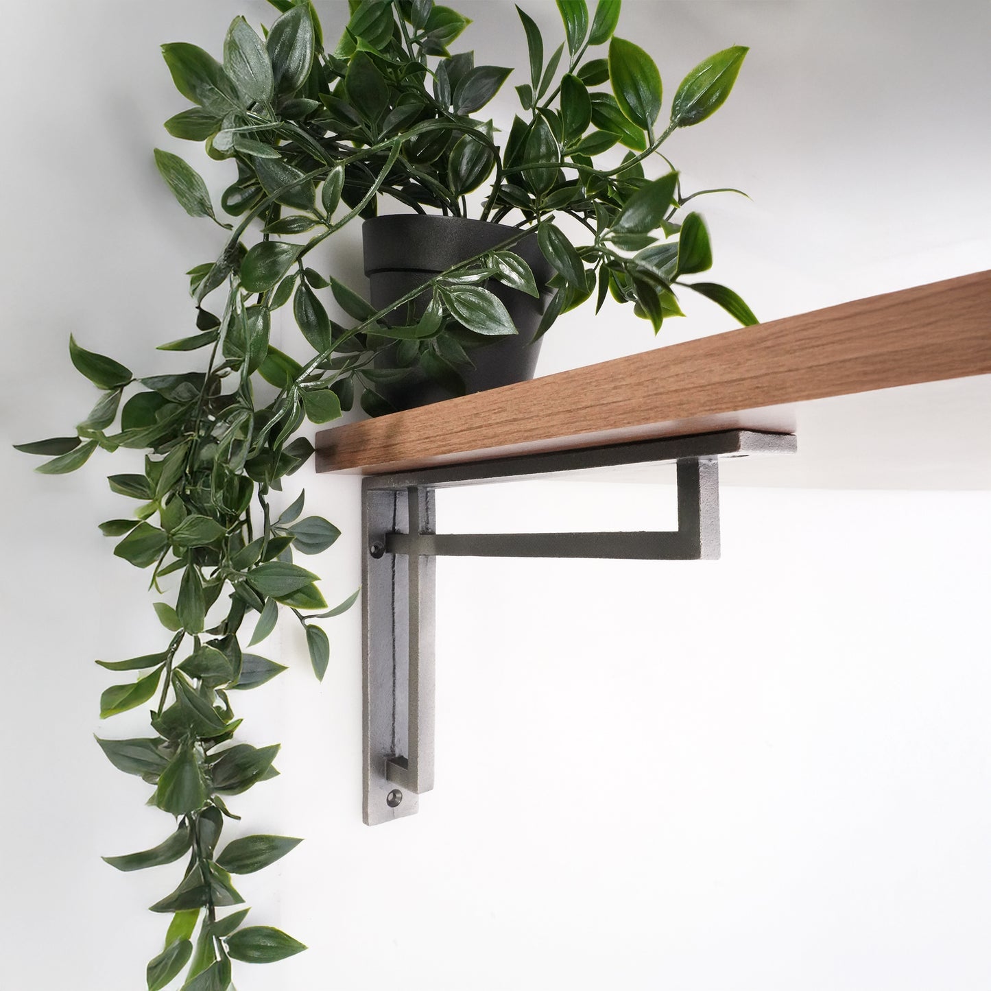 Narrow Art Deco Shelf Bracket Pewter