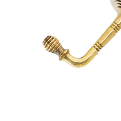 Kleiner Kleiderhaken in Bienenkorbform, Messing, Antik-Optik