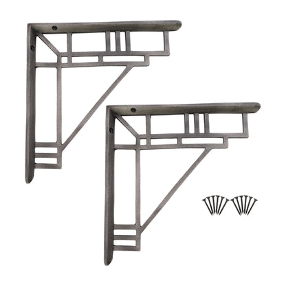Supports d'étagère Art Déco en étain 