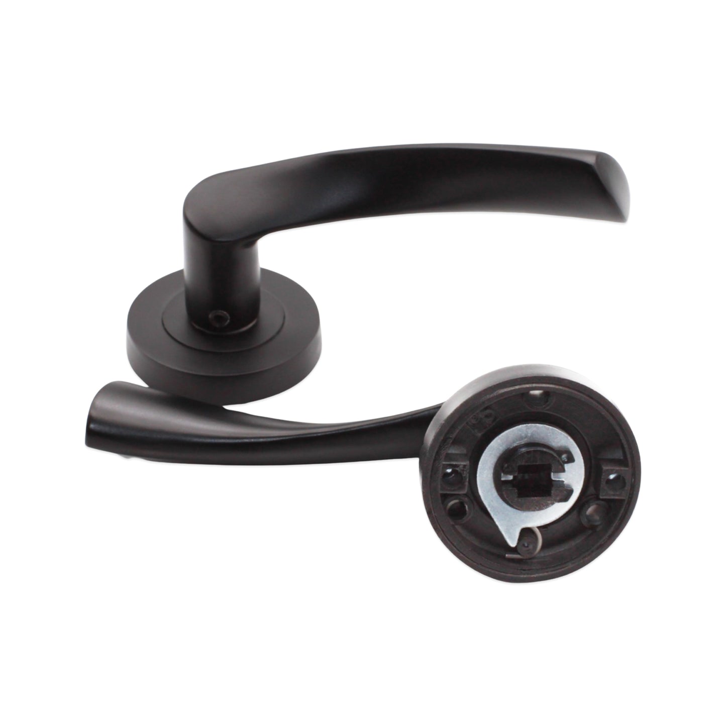 Matt Black Mercury Lever on Rose Bathroom Pack Home Decor