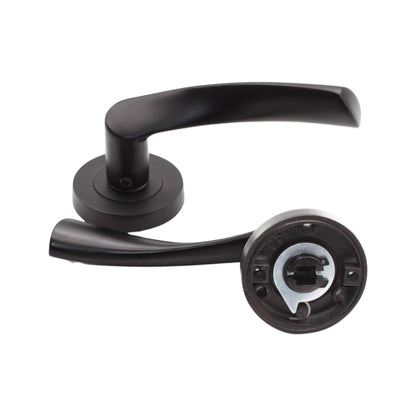 Matt Black Mercury Lever on Rose Bathroom Pack Home Decor