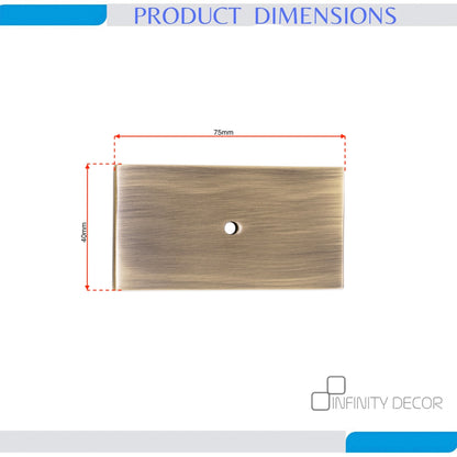 Rectangle Backplate for Cupboard Knobs Antique Brass