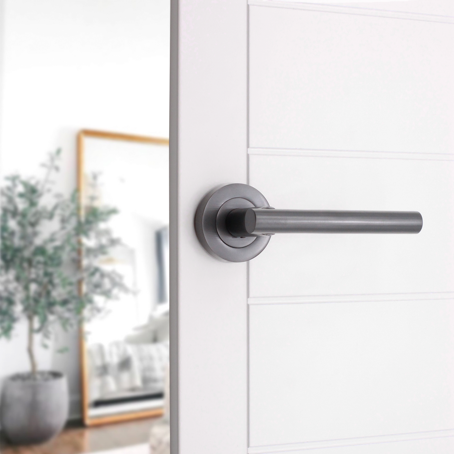 Gun Metal Grey Lever Door Handle Home Decor  