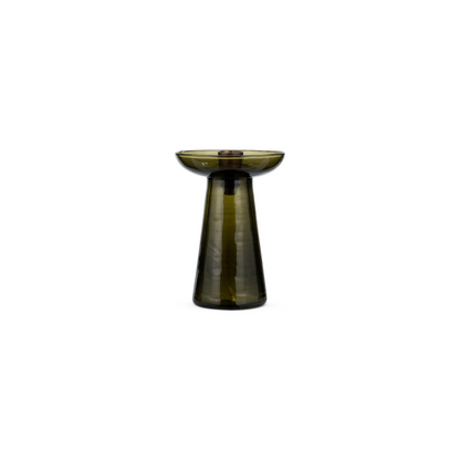 Avyn Recycled Glass Candle Holder - Forest Green