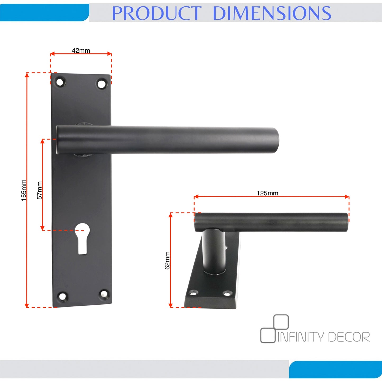 Lever on Backplate Door Handle Home Decor