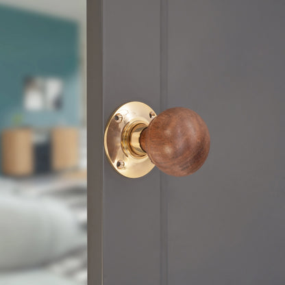 Rosewood Bun Door Knob Home Decor