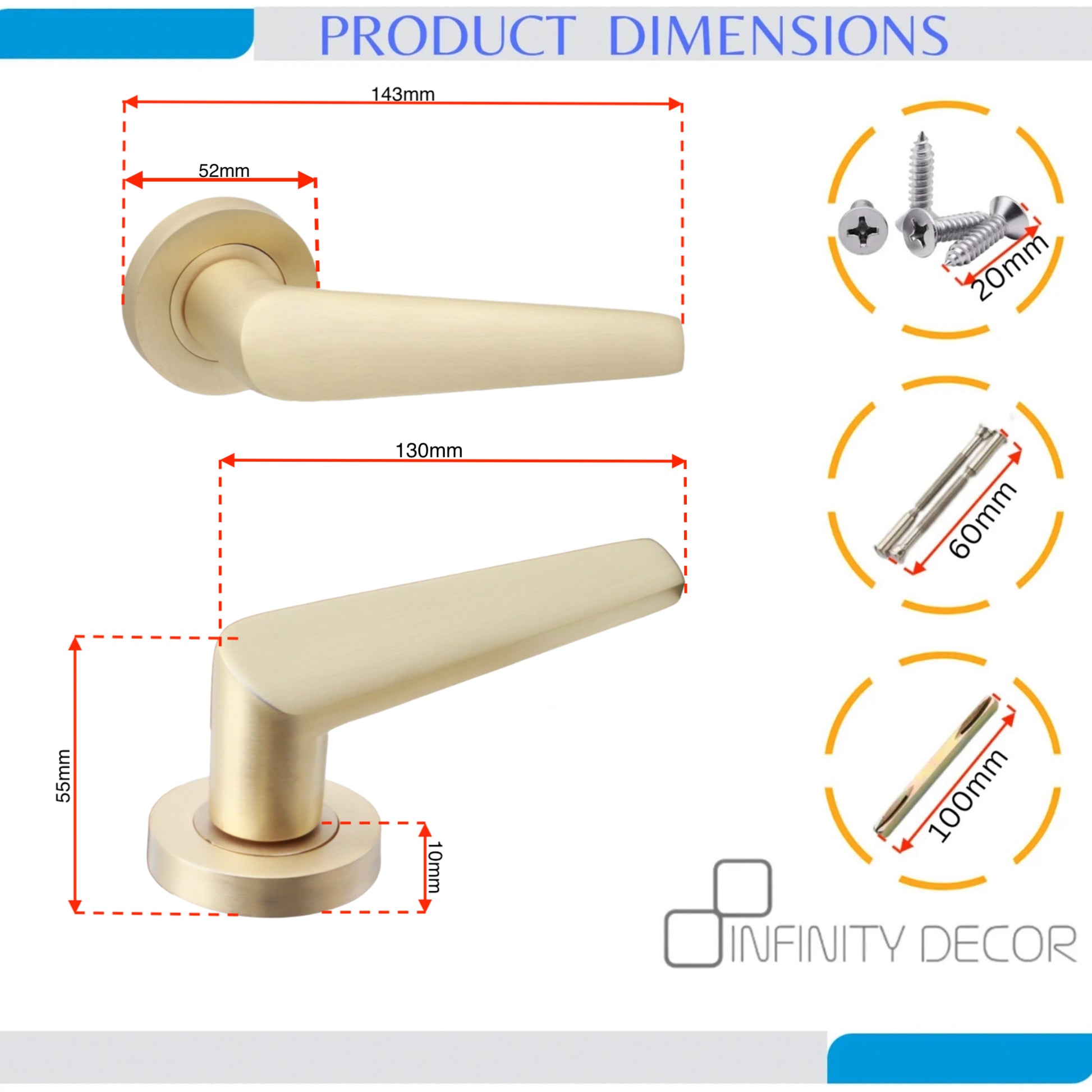 Lever on Rose Door Handle Home Decor