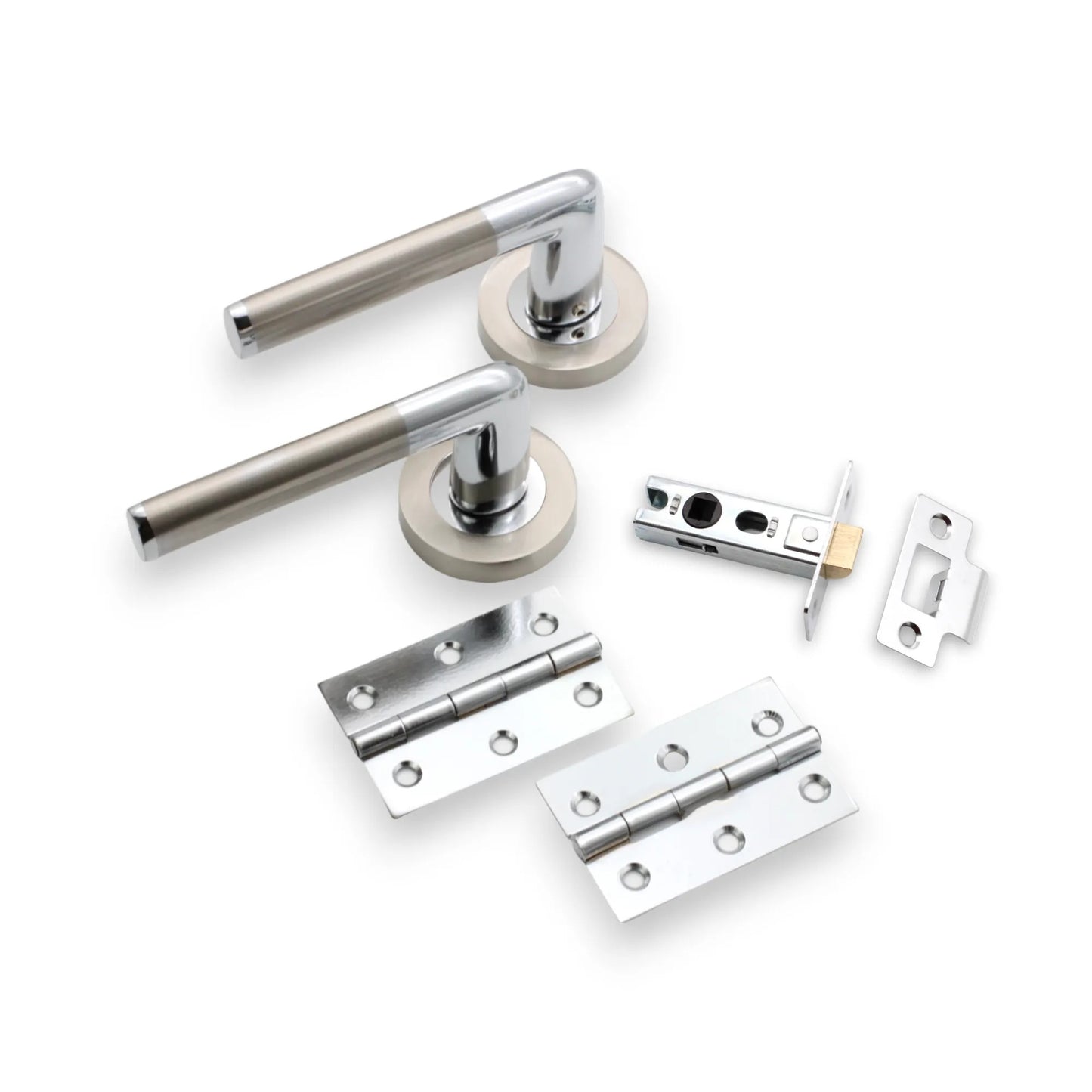 Dual Tone Lever on Rose Latch Pack Home Decor