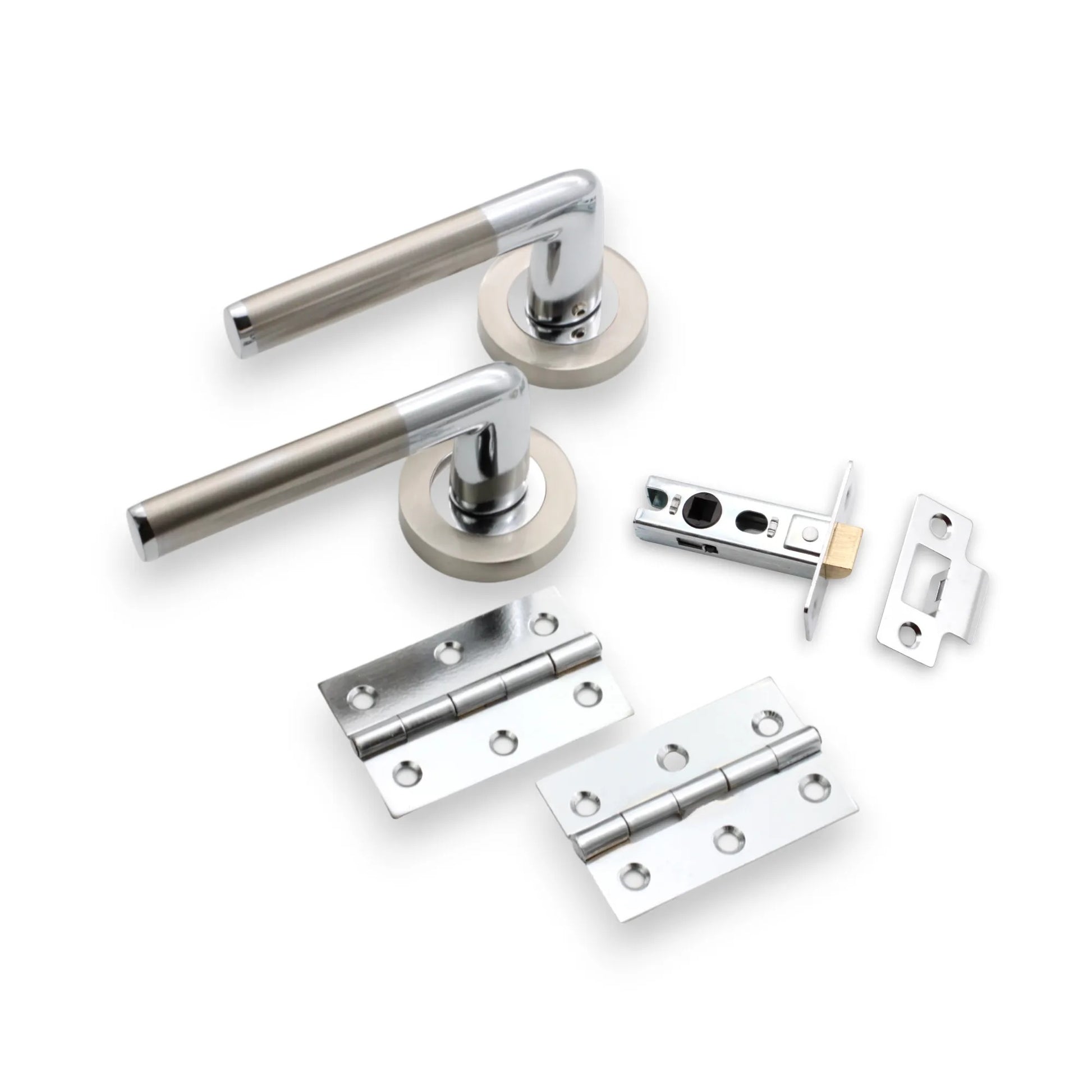 Dual Tone Lever on Rose Latch Pack Home Decor