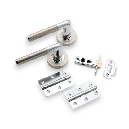 Dual Tone Lever on Rose Latch Pack Home Decor