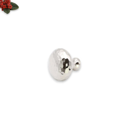 Bouton de placard en forme de champignon martelé, 38 mm, nickel poli