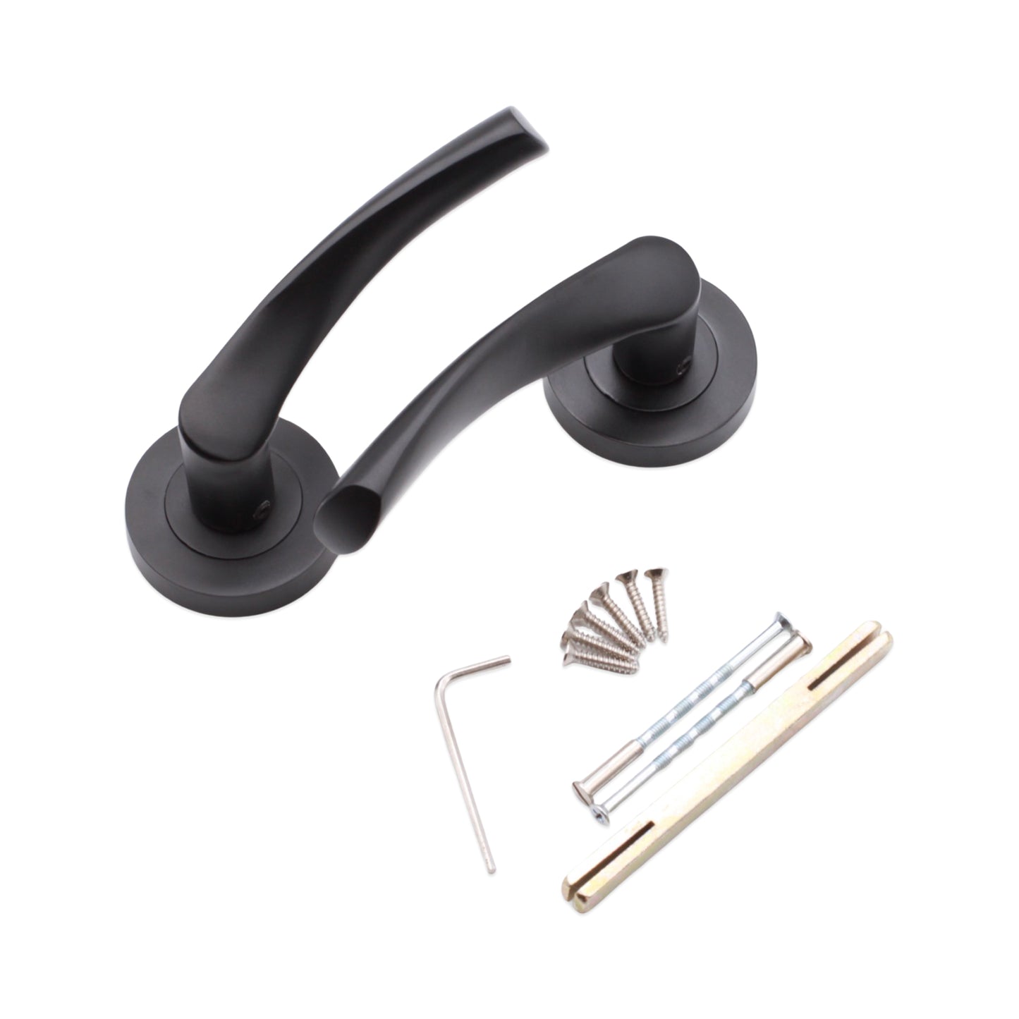 Matt Black Mercury Lever on Rose Bathroom Pack Home Decor