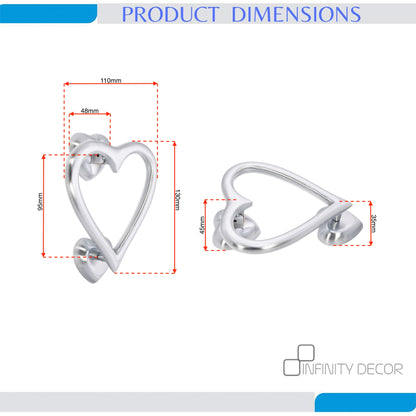 Satin Chrome Heart Door Knocker Home Decor