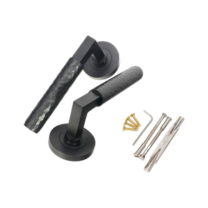 Matt Black Lever on Rose Door Handle Home Decor 