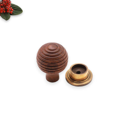 Rosewood Preston Small Cupboard Knob Aged Brass