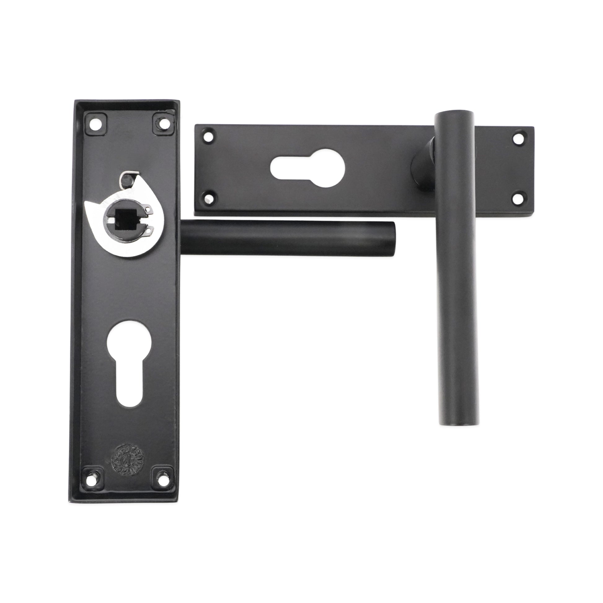 Matt Black Lever on Backplate Euro Door Handle Home Decor 