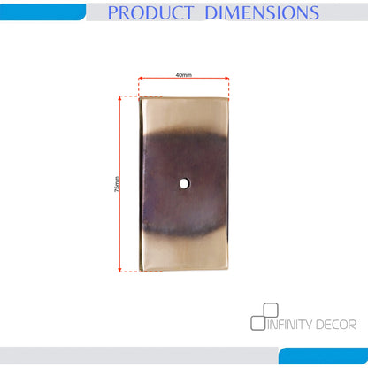 Rectangle Backplate for Cupboard Knobs Aged Brass