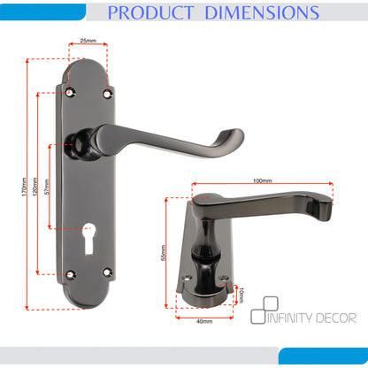 Lever on Backplate Door Handle Home Decor