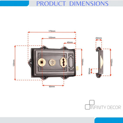 Davenport Rim Lock Zinn