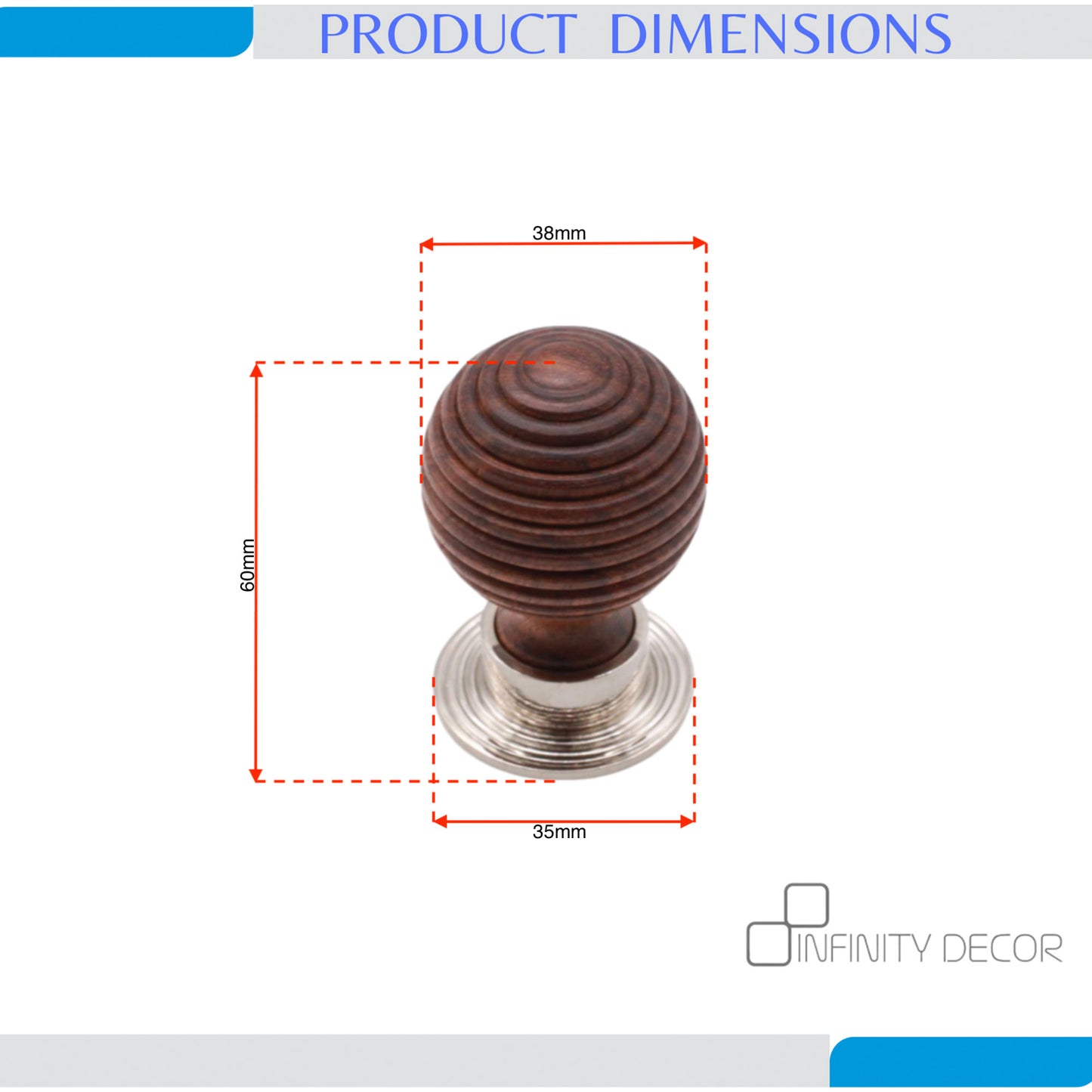 Rosewood Preston Großer Schrankknopf, poliertes Nickel