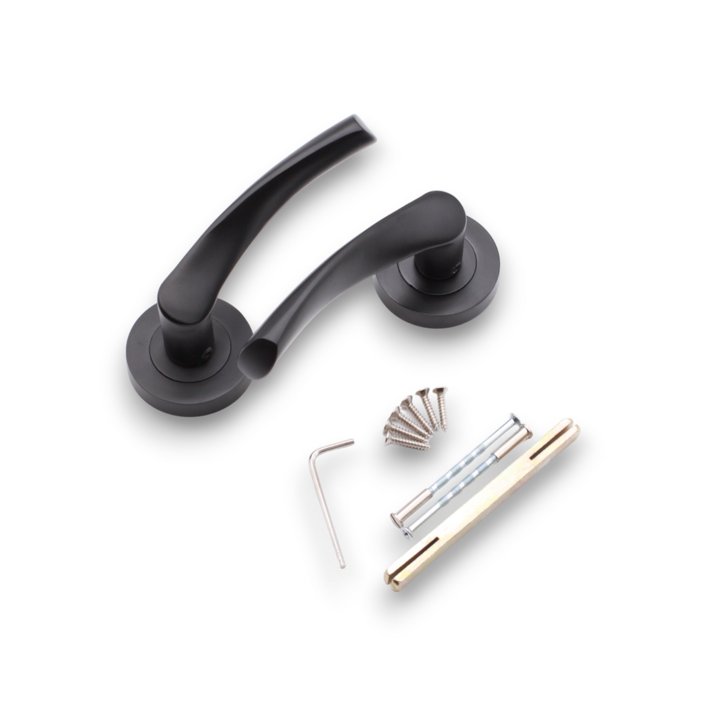 Matt Black Lever on Rose Lock Pack Home Decor  