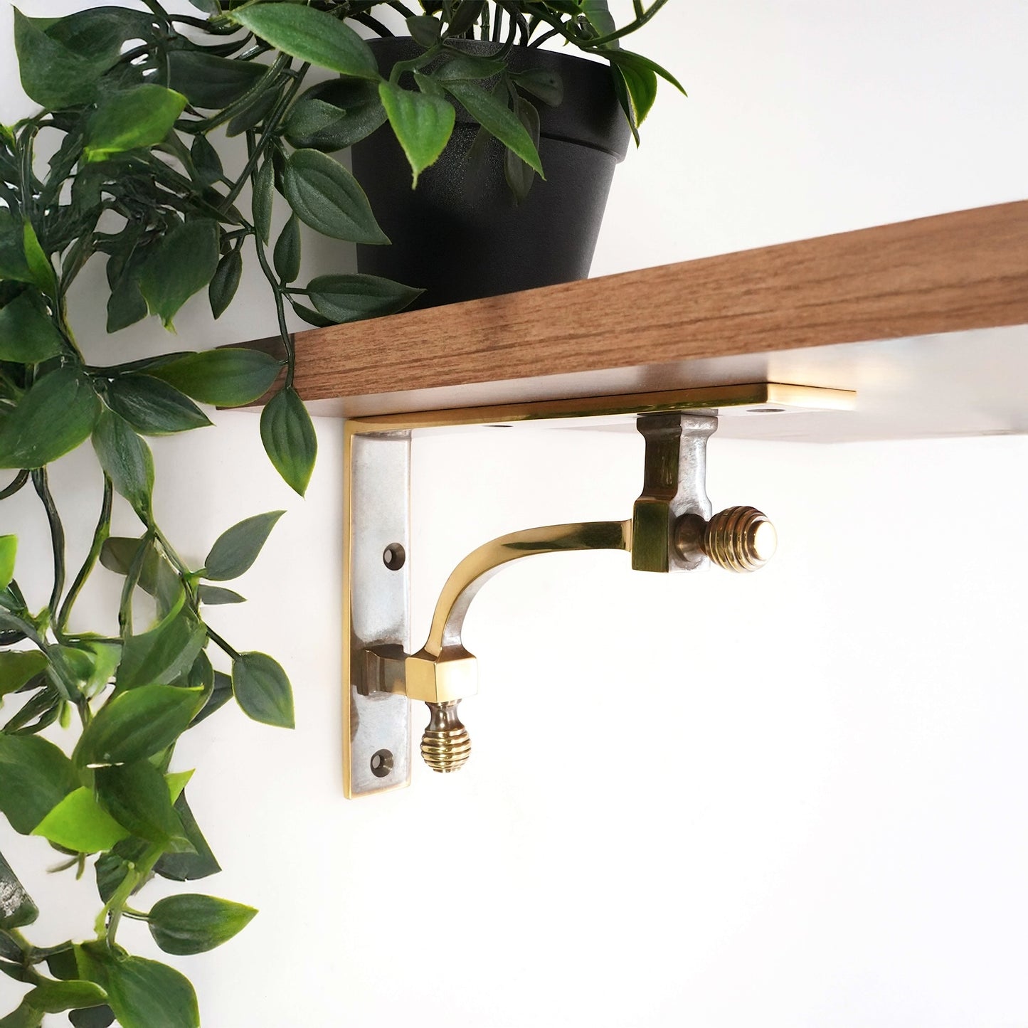 Beehive Small Shelf Bracket Aged Brass