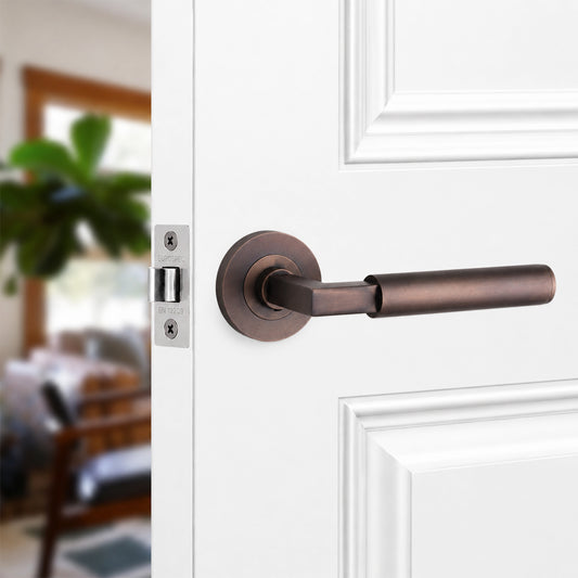 Opal Knurlmond Lever on Rose Matt Antique