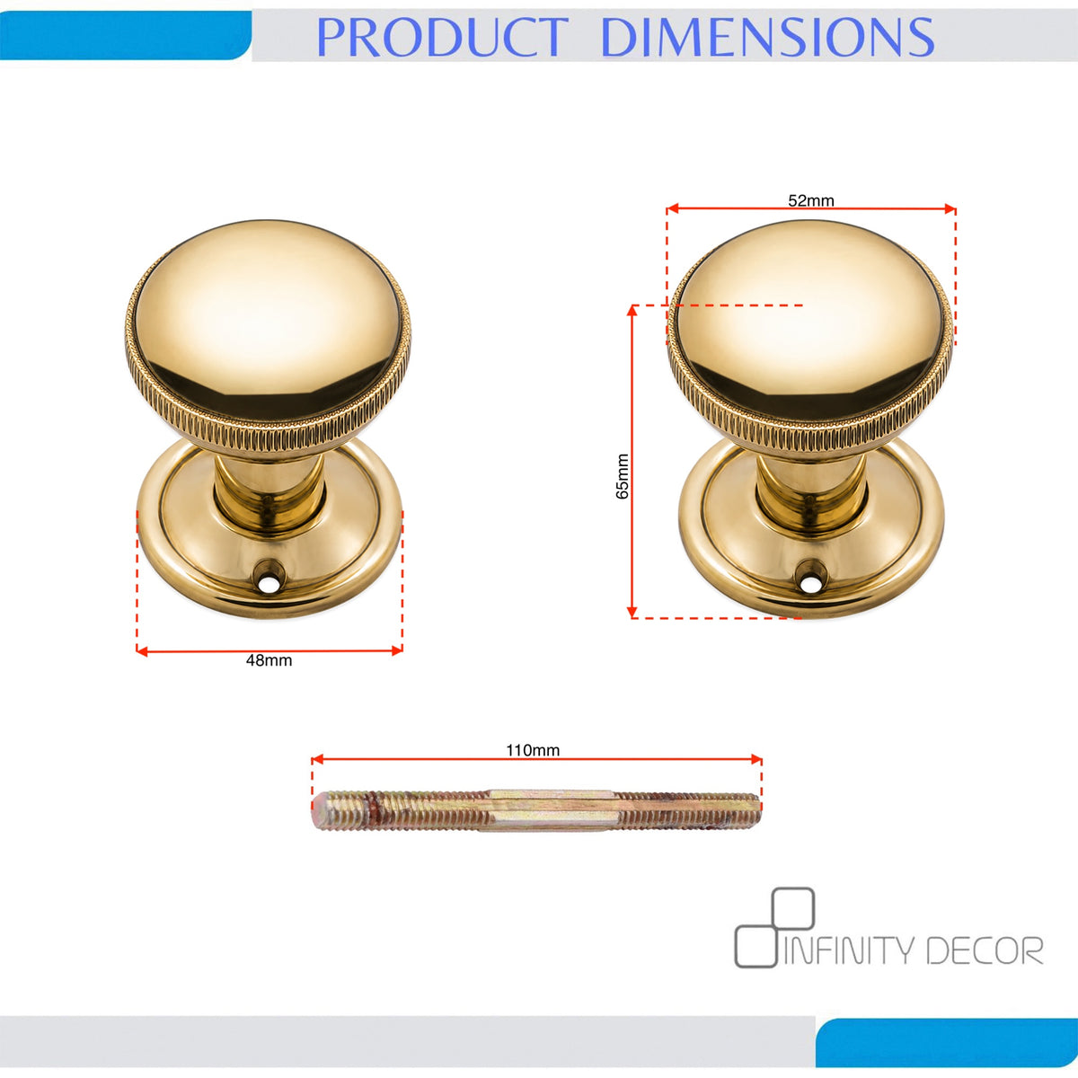 Aged Brass Ball Rim/Mortice Door Knob Home Decor