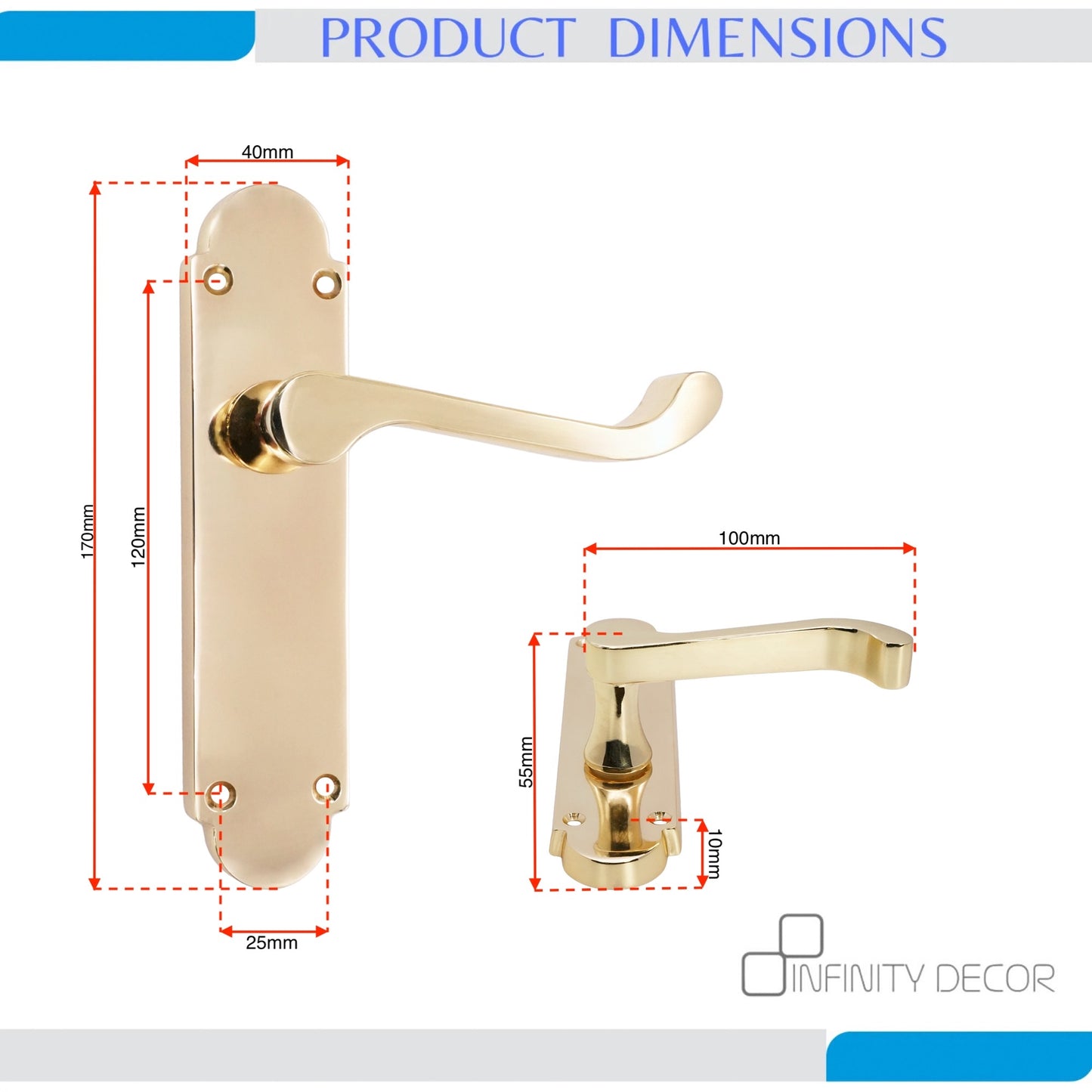 Oakley Lever on Backplate Latch Pack Polished Brass
