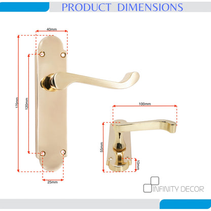 Oakley Lever on Backplate Latch Pack Polished Brass