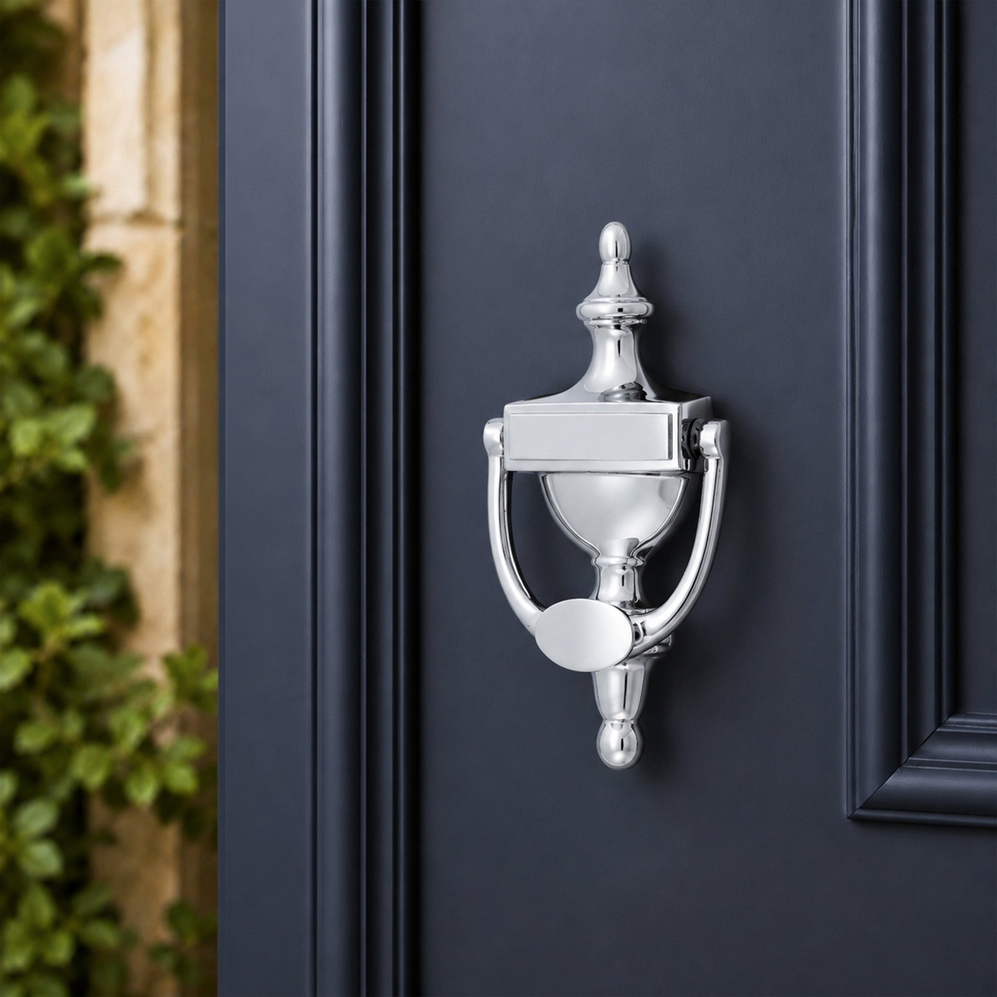 Polished Chrome Victorian Door Knocker Home Decor