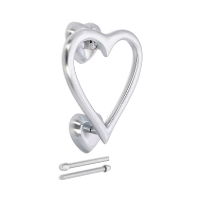 Satin Chrome Heart Door Knocker Home Decor