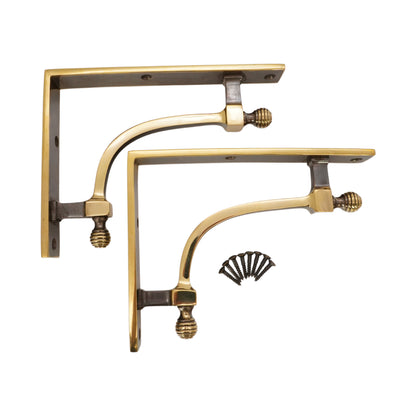 Beehive Medium Shelf Bracket Aged Brass
