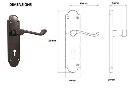Black Nickel Lever on Backplate Lock Door Handle Home Decor  