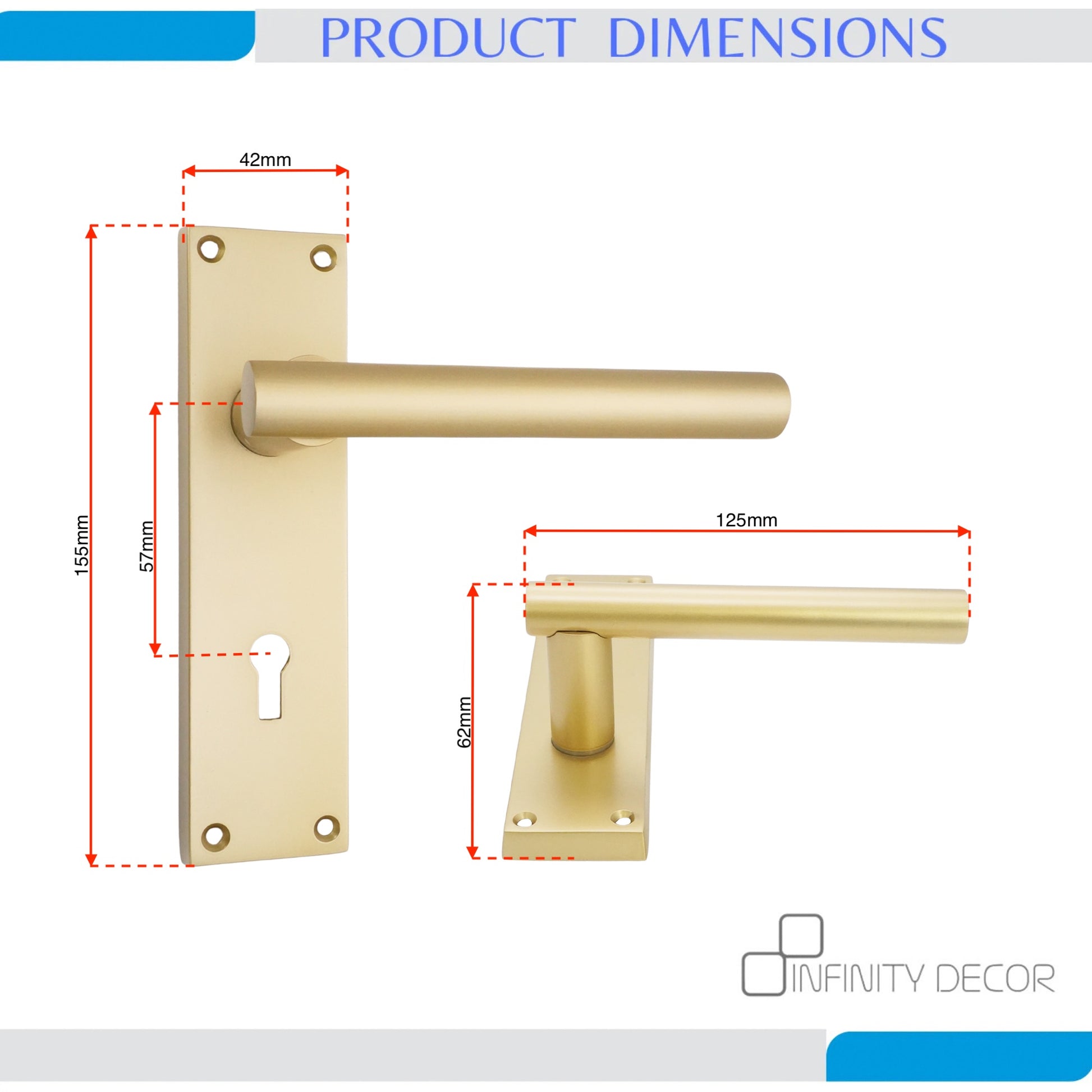 Lever on Backplate Door Handle Home Decor