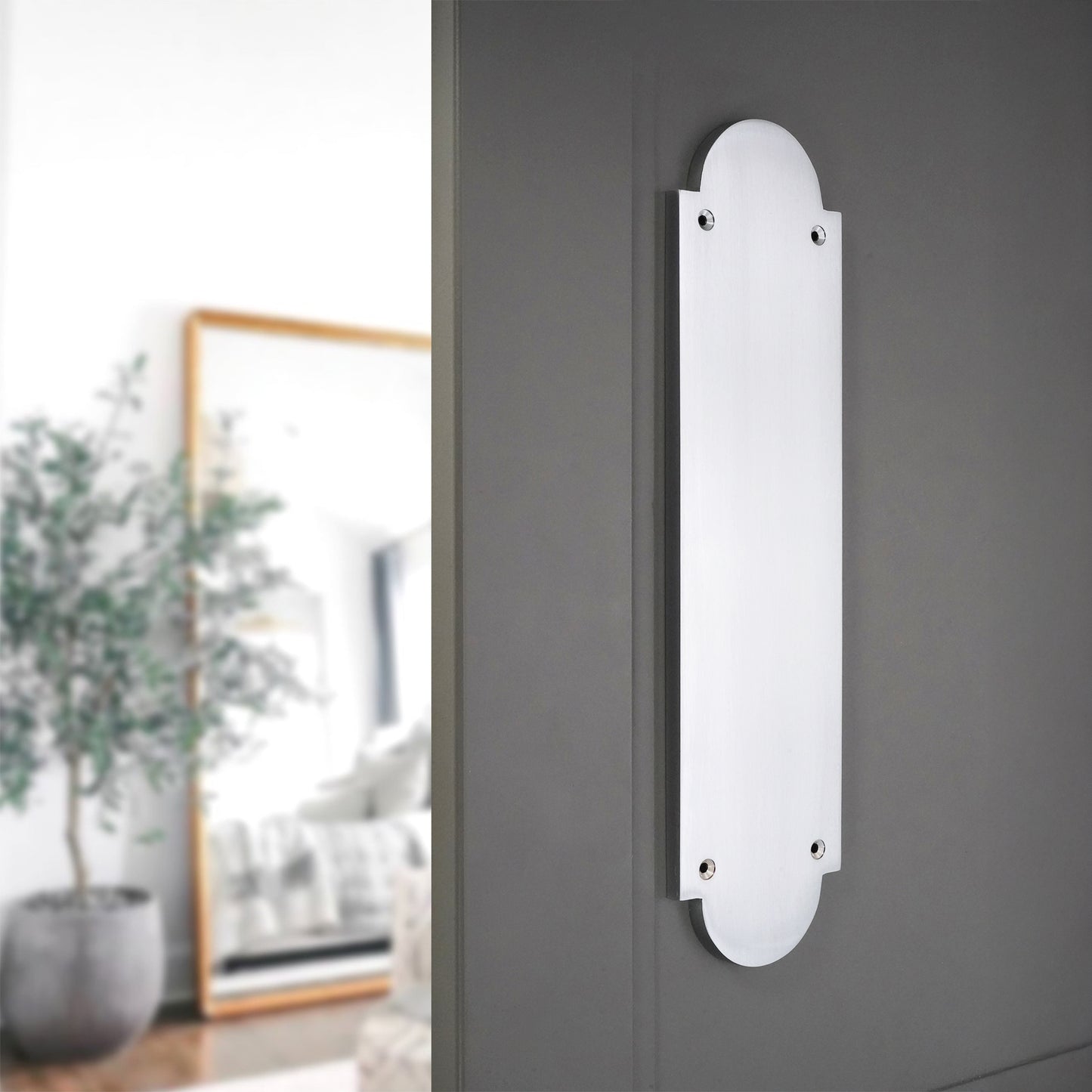 Victorian Door Finger Plate Satin Chrome Home Decor