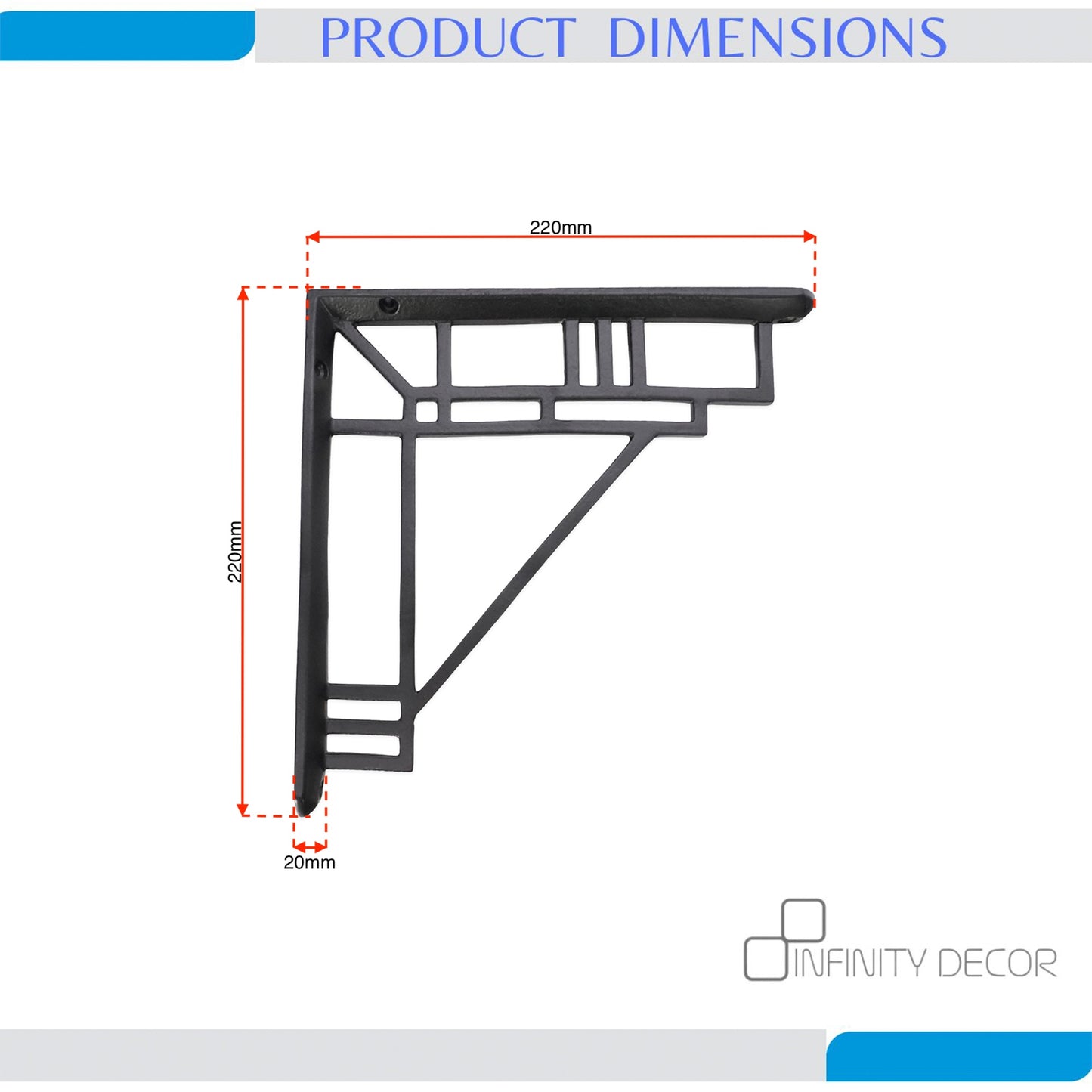 Art Deco Shelf Brackets Black