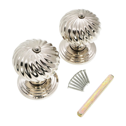 Burcot Mortice Door Knob Polished Nickel Home Decor